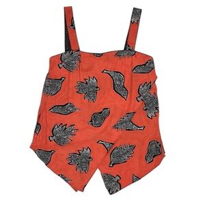 Vintage 90’s Cache Handkerchief Split Hem Flowy Boho Tribal Print Tank Top